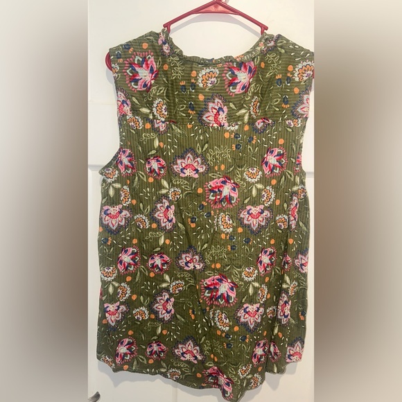 Lane Bryant Ruffle Notch-Neck Textured Tank - Picture 4 of 5